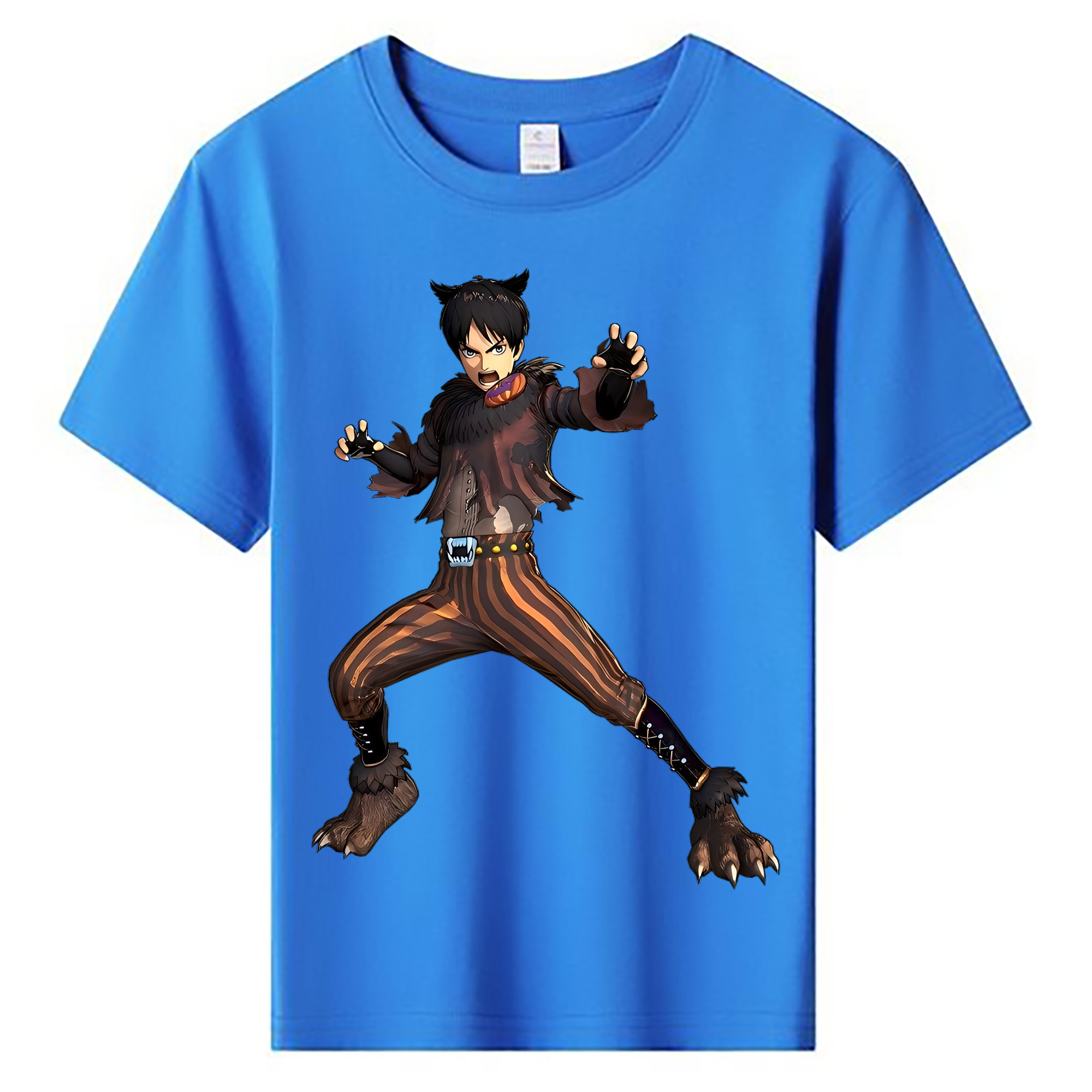 （画像用） 進撃の巨人 エレン･イェーガー Attack on Titan Eren Jäger 綿100％キッズTシャツ（フロントプリント）